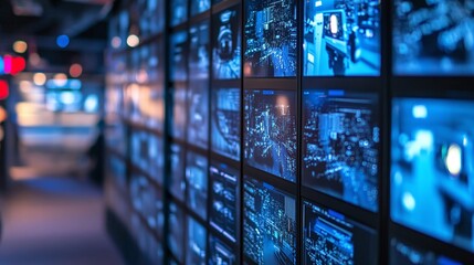 advanced IP protection system with security CCTV cameras and guard monitoring screens offering secure online network surveillance and real-time safety detection for maximum protection