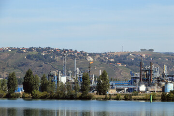 view of riverside petrochemical industrial site