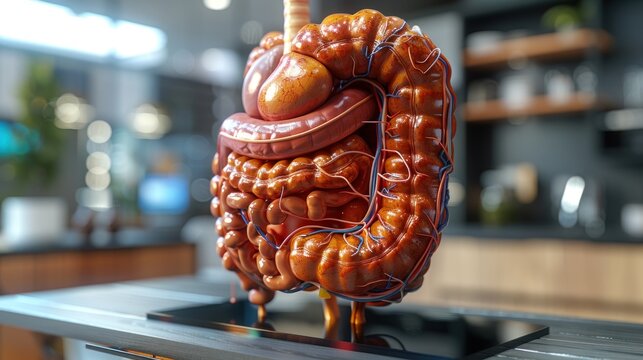 A diagram of the human digestive system.