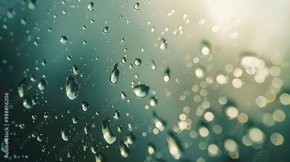 Poster Raindrops on Glass: A Blurred Abstract