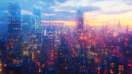 Fototapeta premium Cityscape at Sunset