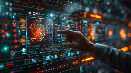 Close-up of a digital interface showing muscle activation patterns during an athletes performance in a sports science lab.