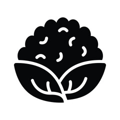 Fresh cauliflower icon, ideal for healthy eating and cooking,