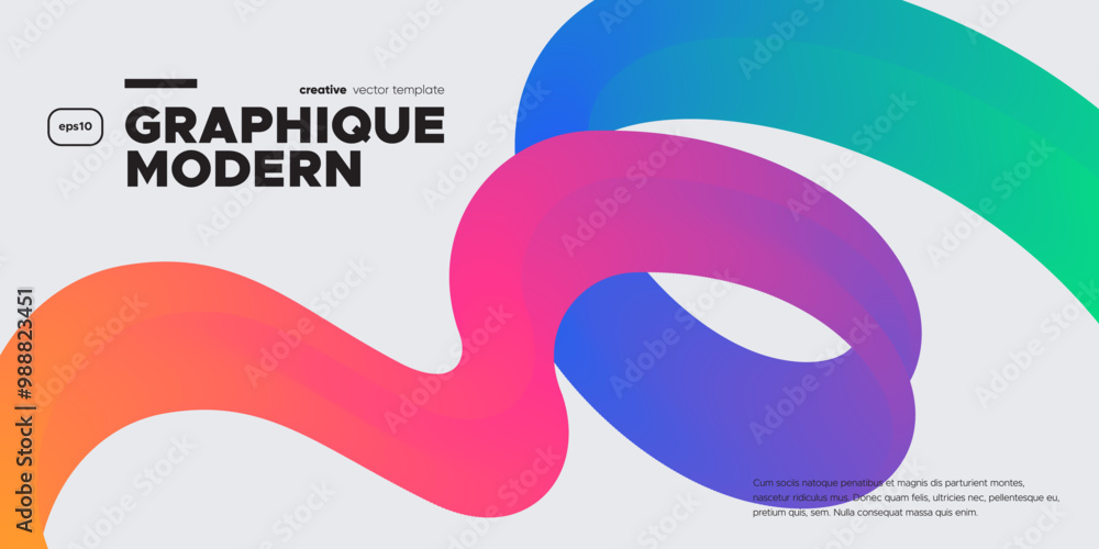 Poster wavy shape with colorful gradient. vector illustration.