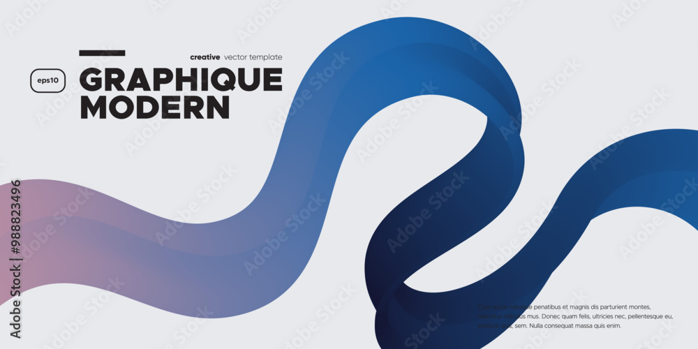 Poster wavy shape with colorful gradient. vector illustration.