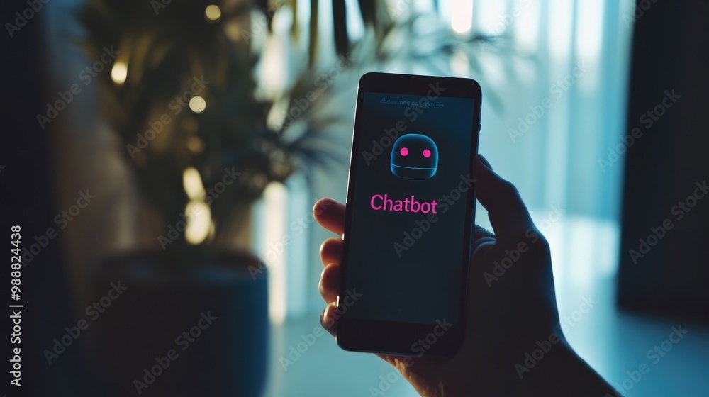 Poster hand holding a smartphone with 