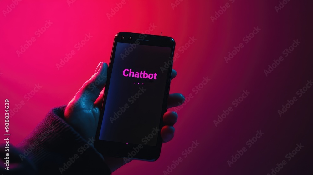 Poster hand holding a smartphone with 