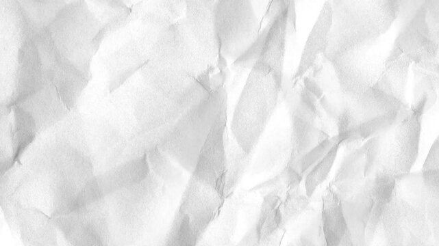 Crumpled white paper grunge texture animated background fast loop transition motion vintage distressed