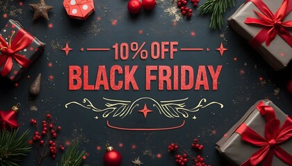 10% off black friday ten percent deal offer background banner header design