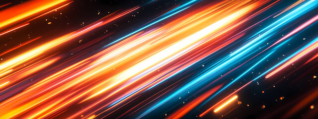 Fototapeta premium Neon Lines in Futuristic Speed
