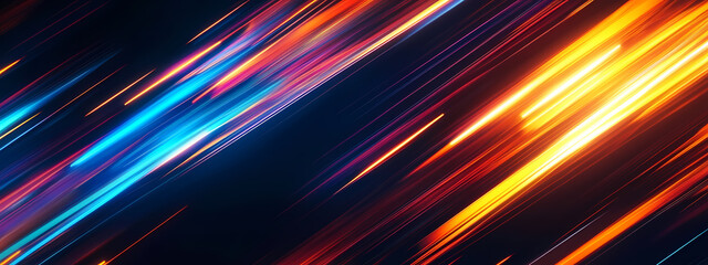 Fototapeta premium Neon Light Streaks in Motion