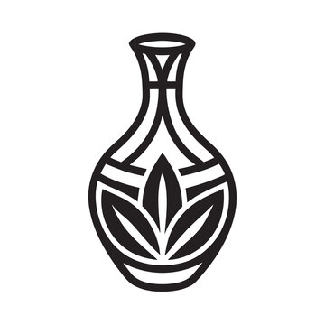 recommend clip art: Vase icon line art silhouette vector illustration