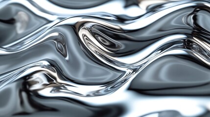 abstract smooth silver metallic liquid waves background with high-resolution glossy and reflective surfaces ideal for seamless polished designs and sleek flowing textures
