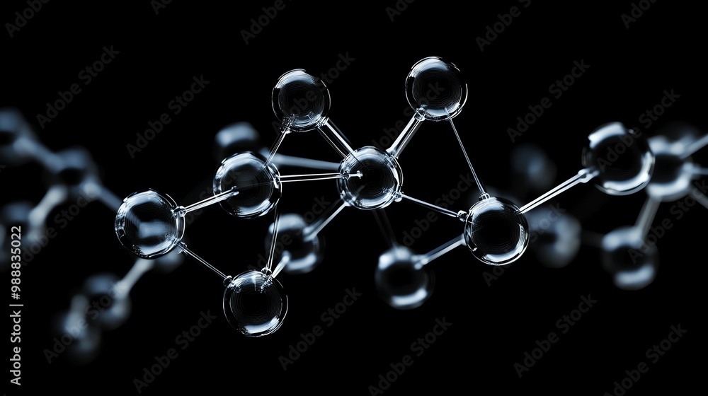 Aufkleber a 3d rendering of a molecule, representing the microscopic building blocks of matter.