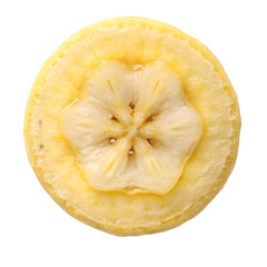 Banana slice isolated on transparent background