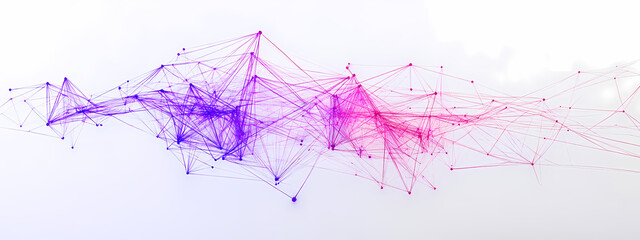 Naklejka premium Delicate Digital Network on White Canvas