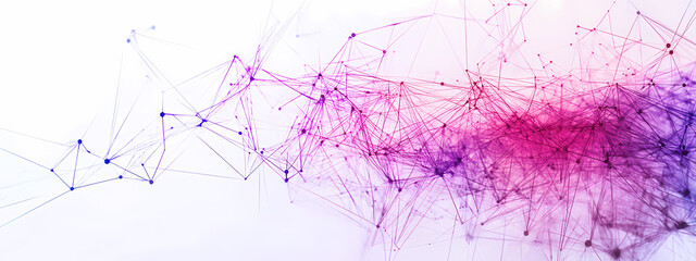 Naklejka premium Delicate Digital Network on White Canvas