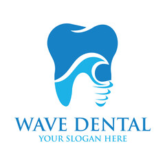 Ocean Wave Dental vector Logo Template
