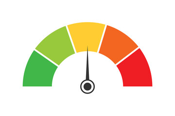 Credit score ranges icon. Loan rating scale with levels from poor to excellent vector illustration concept