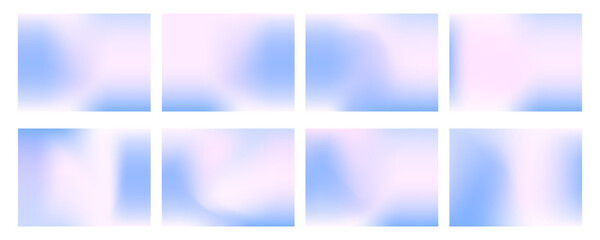 Obraz premium Collection of horizontal winter pastel colored gradient. Modern fluid gradient vector background