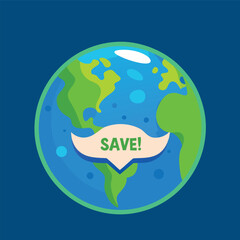 Trendy Logo of Earth simple Icon Mascot Vector Design