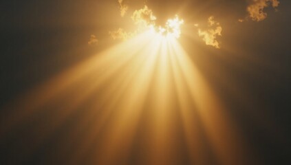 Obraz premium The sun is shining brightly in the sky.