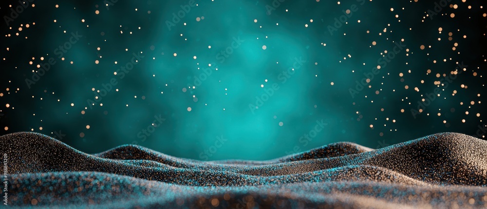 Poster abstract dust and particles with dark background