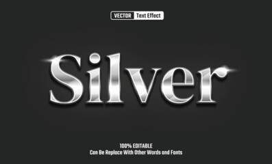 Silver Editable Vector Text Effect.