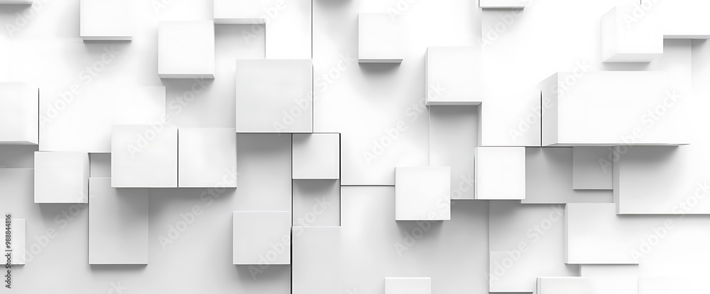 Poster abstract white 3d cube pattern background.
