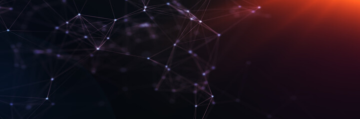 Abstract futuristic - technology with polygonal shapes on dark blue background. Design digital technology concept. 3d illustration.