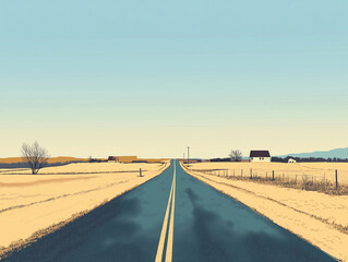 Minimalistic Small-Town Landscapes