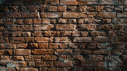 A textured, sunlit brick wall showing the depth and details of its aging structure, reflecting history and resilience.