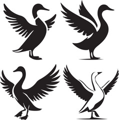 Duck silhouette, Duck icon, Duck vector, 