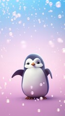 Naklejka premium Penguin dreamy wallpaper animal bird.