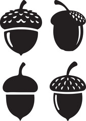 Acorn silhouette, Acorn icon, Acorn vector, 