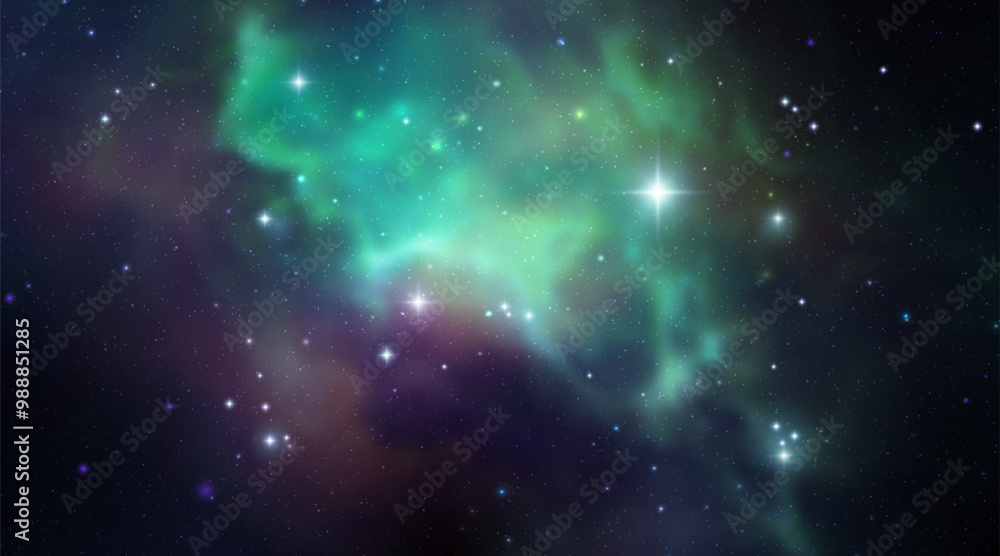 Canvas Prints space vector background with realistic nebula and shining stars. magic colorful galaxy with stardust