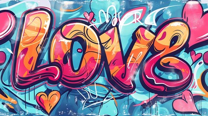 Obraz premium A vibrant graffiti-style illustration of the word 