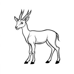 Obraz premium elegant Antelope Illustration in Black and White