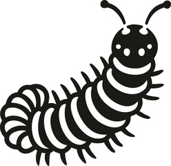 Cartoon caterpillar vector silhouette