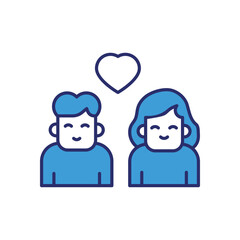 Romantic Walk vector icon stock illustration