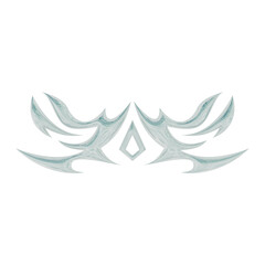 3D abstract neo tribal shape. Aesthetic y2k cyber gothic style. 3D render