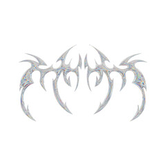 3D abstract neo tribal shape. Aesthetic y2k cyber gothic style. 3D render