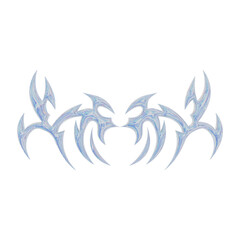 3D abstract neo tribal shape. Aesthetic y2k cyber gothic style. 3D render