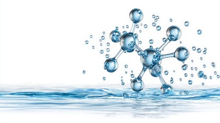 Schematic of the Water Molecule Depicting Chemical Bonding and Molecular Structure