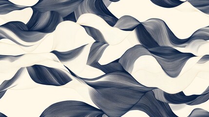 Obraz premium Abstract Seamless Background with Flowing Lines in Monochrome for Modern Design and Digital Art Projects