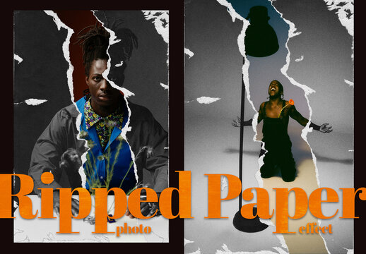 Torn Paper Cutout Photo Effect