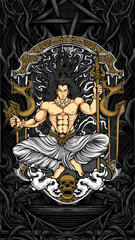 krishna sit on the rock