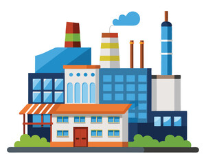 Factory vector illustration isolated on a white background