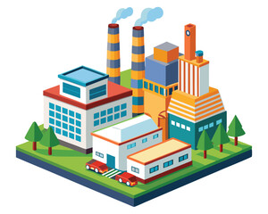 Factory vector illustration isolated on a white background