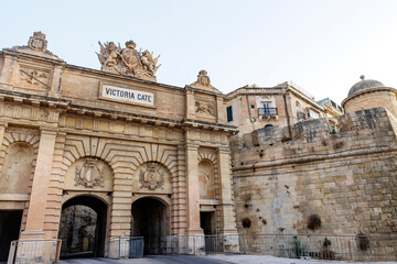 Obraz premium Victoria gate in the historic city of Valletta, Malta, Europe
